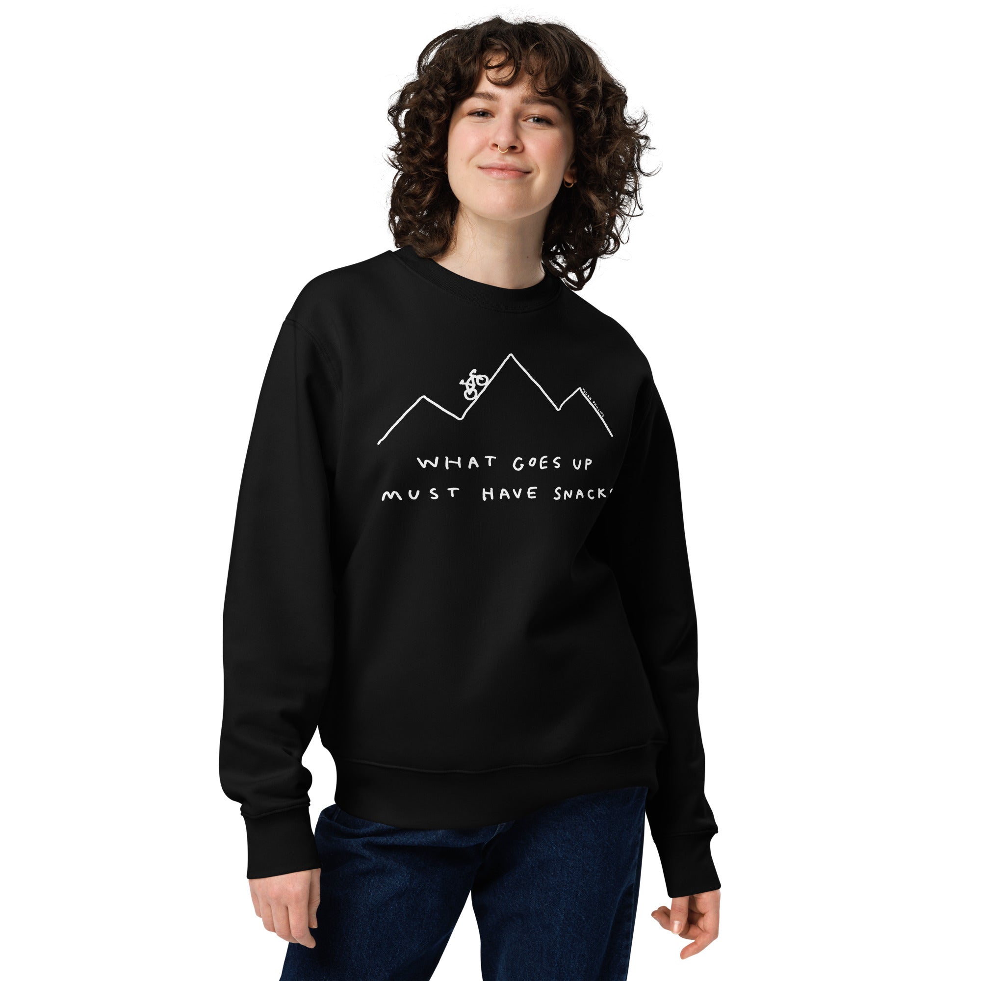 'WHAT GOES UP MUST HAVE SNACKS' CREW NECK SWEATER