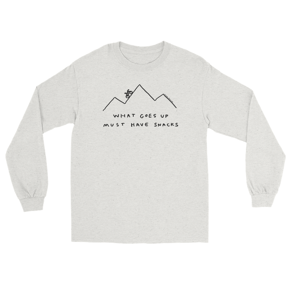 'WHAT GOES UP MUST HAVE SNACKS' Long Sleeve Heavy Weight Unisex T-shirt
