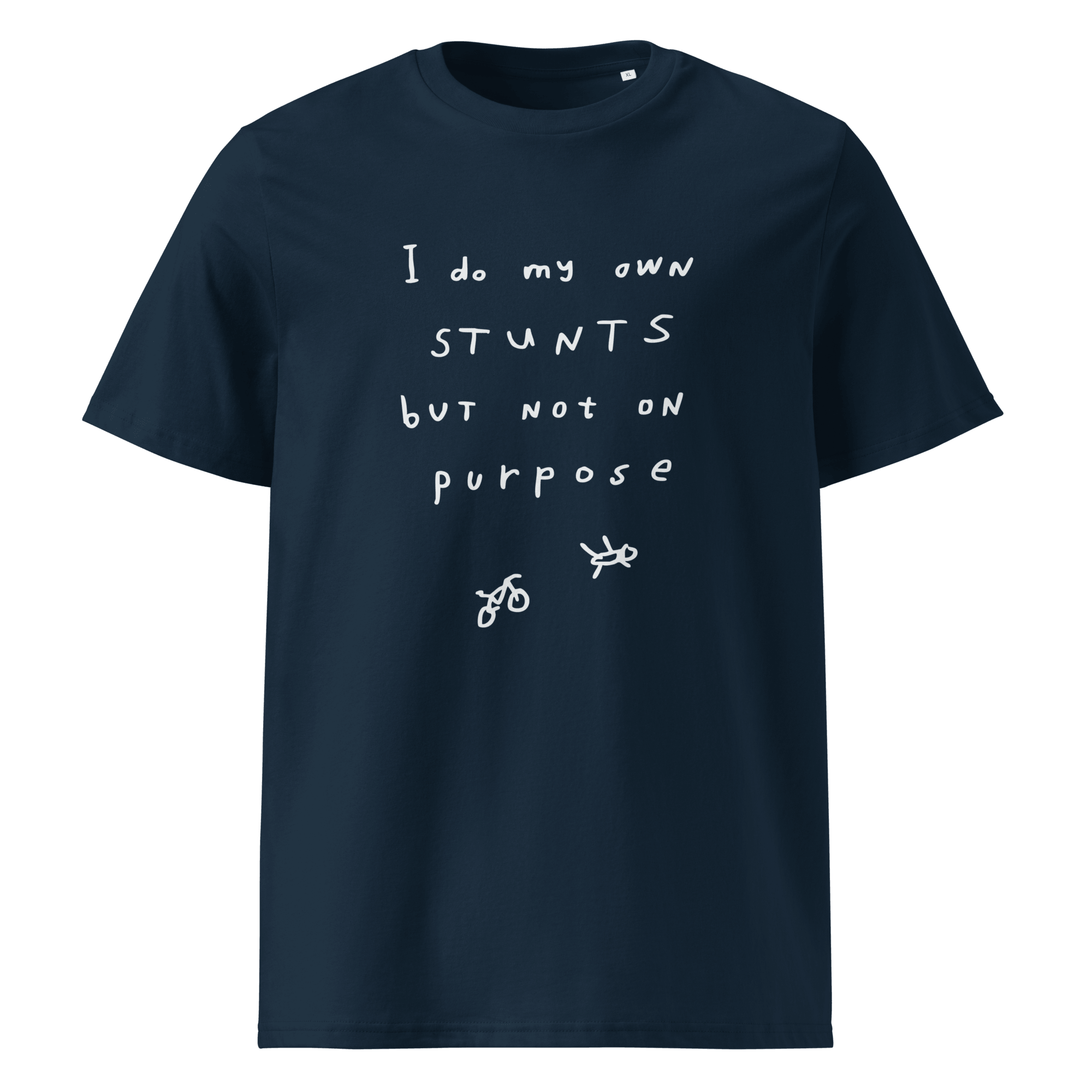 'I DO MY OWN STUNTS BUT NOT ON PURPOSE' UNISEX CREWNECK TEE
