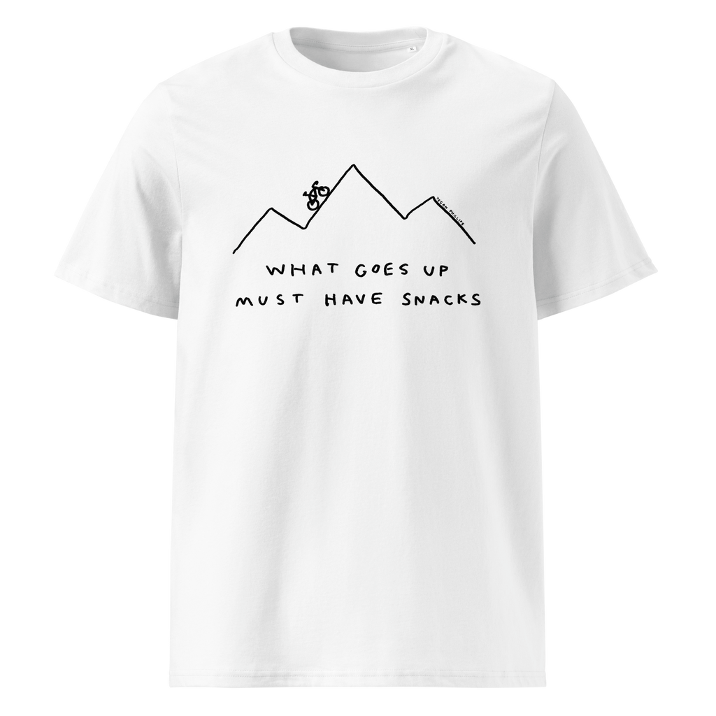 'WHAT GOES UP MUST HAVE SNACKS' UNISEX CREWNECK TEE