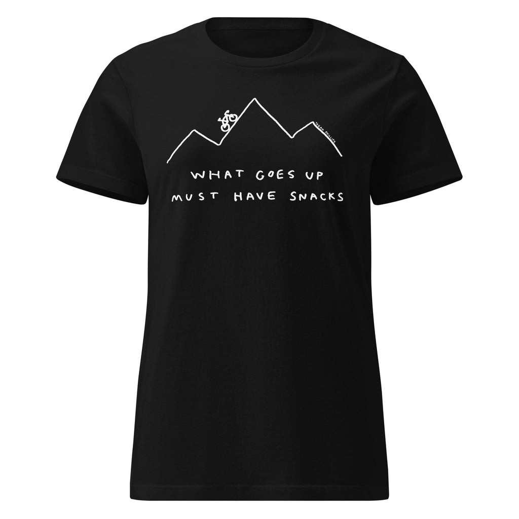 'What Goes Up Must Have Snacks" Women's Fitted tee