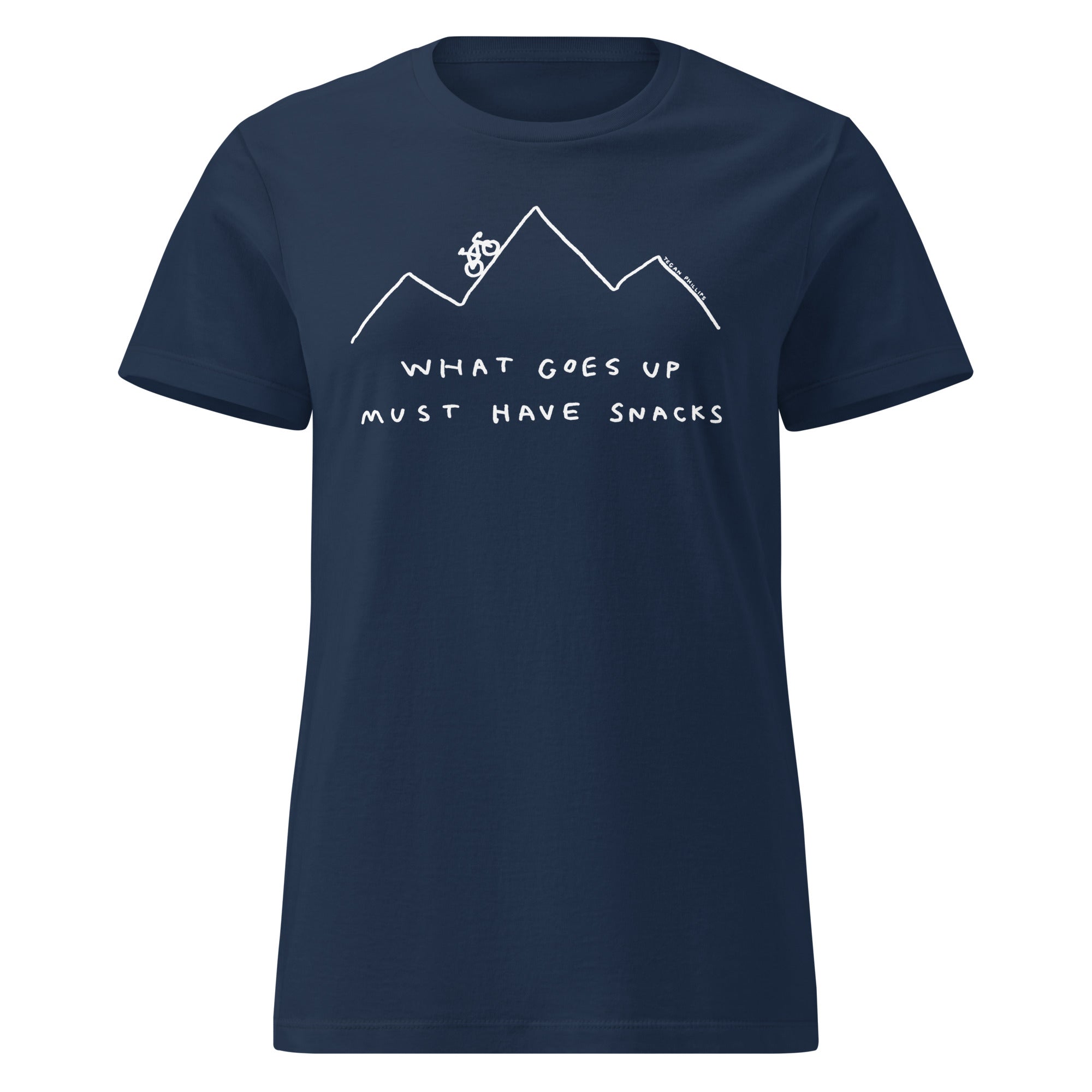 'What Goes Up Must Have Snacks" Women's Fitted tee