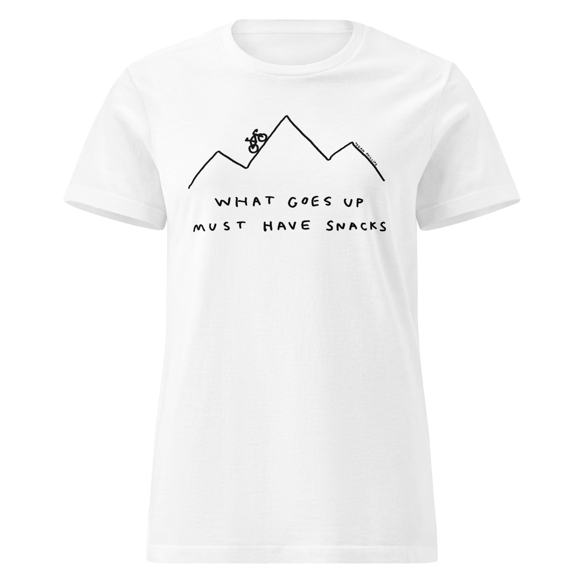 'What Goes Up Must Have Snacks" Women's Fitted tee